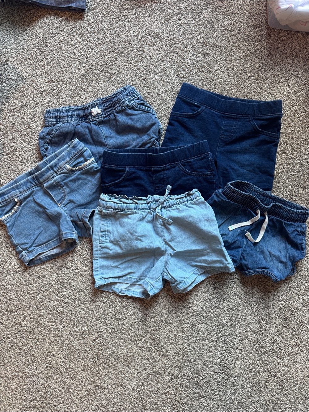 Girls Blue Denim Shorts Bundle - 4T